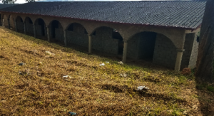 View of classroom block building with roof