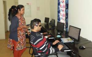 Computer training to a Visually Impaired boy...