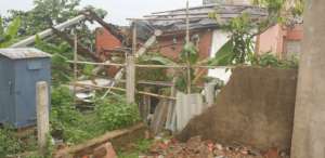 Electric transformer uprooted