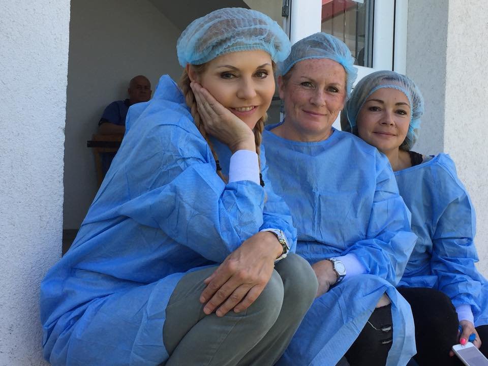 Swiss volunteers helping the sterilization