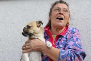 Villager with her pet