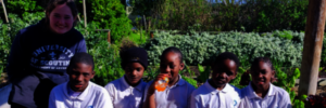 Children enjoying the veggie garden