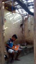 Child is searching for his study books