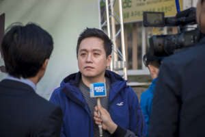Representative Lim, interviewing