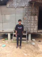 Noy is standing in front of his house in Oct. 2020