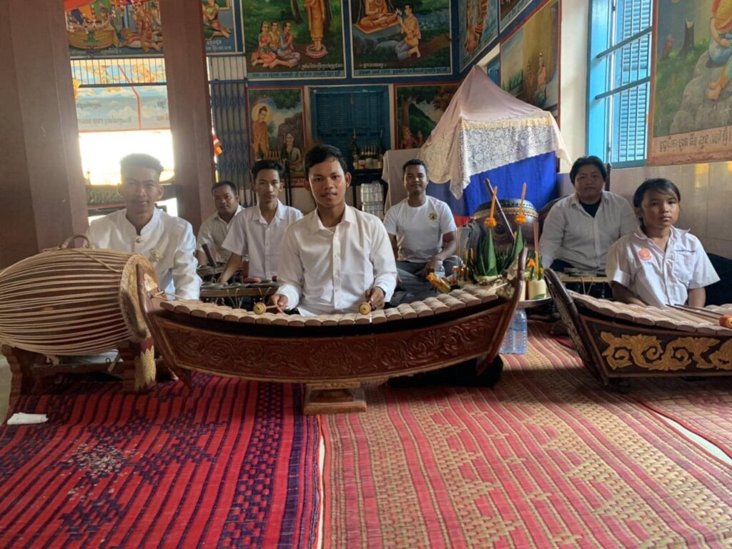 Phimly playing Khmer traditional music at Kathina