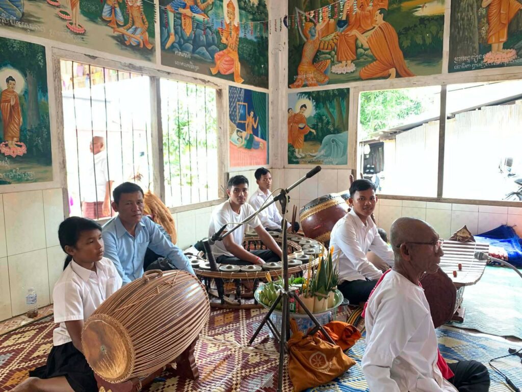 Noy performs traditional Khmer music with his team