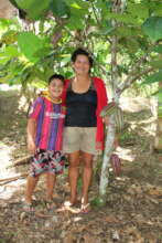A family with their young orchard in Loreto, Peru