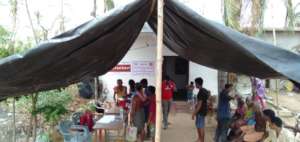 Trampolines being distributed in Nimapada, Puri