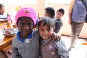 Children in the lunch hall (pre-pandemic)