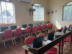 Computer classroom with new laptops