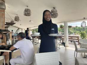 VTA Student interning at a Stone Town restaurant