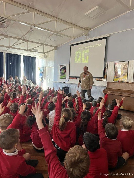 Mark Ellis engages a class of UK school children