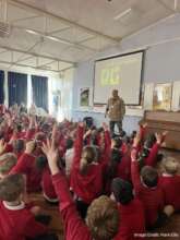 Mark Ellis engages a class of UK school children