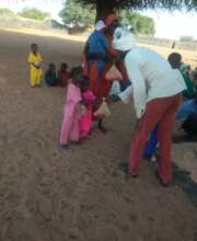 Distributing Kids Kitchen Kits to Children
