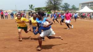 Girls rugby comp between Mathare SoH