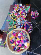 Lydia Mogofe of Fanang Diatla has a beads business