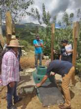 Installing the dry toilette at the workshop