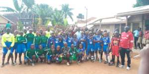 The Hands for Hope football teams