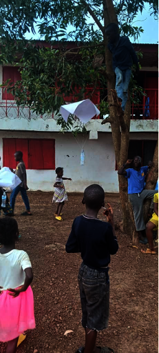 Students building and learning about parachutes