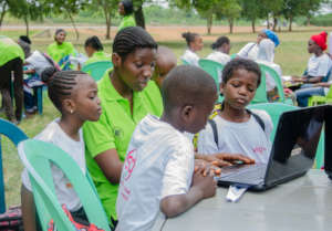 Children learning Computer skills