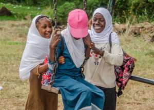 Girls having fun at the summer camp
