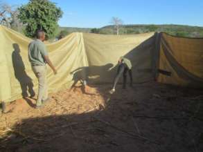 Holding pen construction, inside view