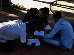 Educator Alejandro is teaching the bigger kids