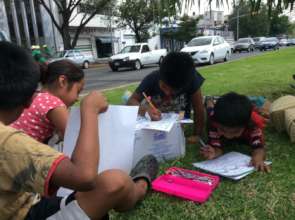 The avenues and roads are turned into classrooms