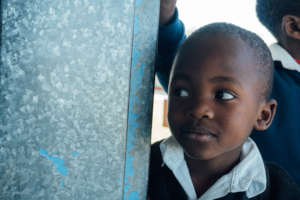 Pupil from school having a peek