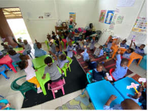 Inside the classroom in Mdumbi