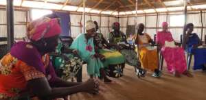 Healing & sewing circle of women sharing on trauma