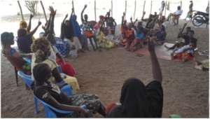 Refugee women at workshop.