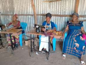 Sewing trainees at work.