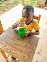 A beneficiary of the School Feeding Program