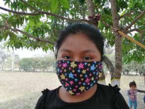 Young man with face mask