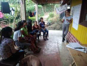 Young women receiving training.
