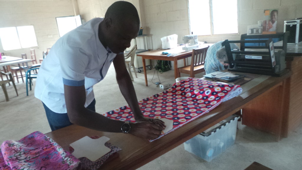 Train physical challenged on reusable sanitary pad