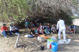 Biologist Cesar Romero explaining about agricultur