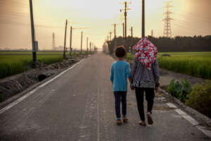 boy with grandmother