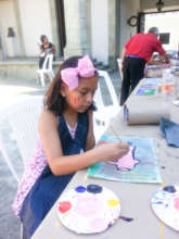 Girl in our Art and Cultural History workshop