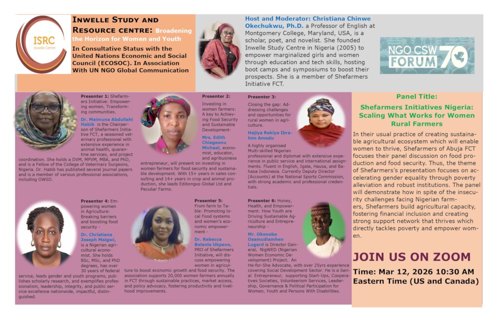 Inwelle UN CSW Presenters and Topics in Flyer