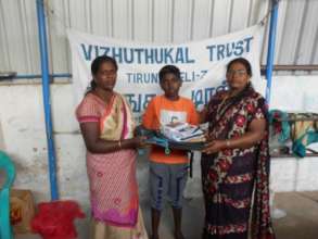 Uniforms and writing materials for poor students