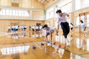 Working up a sweat during team-building games