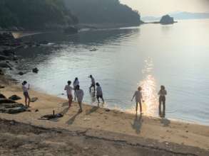 Enjoying the beach on the Seto Inland Sea