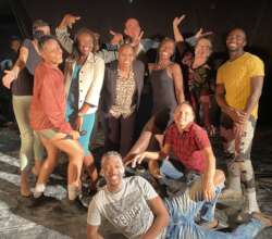Hon. Minister Yvonne Dausab with staff and dancers
