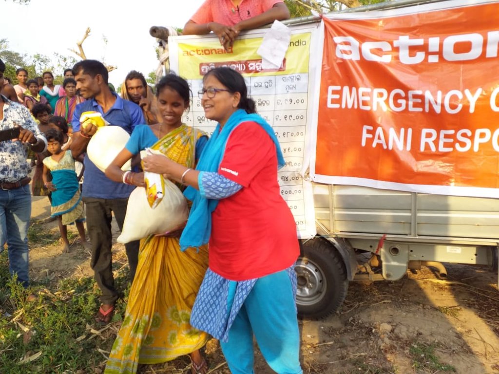 Young women activists recovering from cyclone