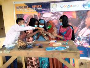 MakeHer Space Students at work