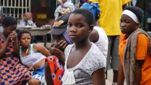 Young girls working as head porters in Accra