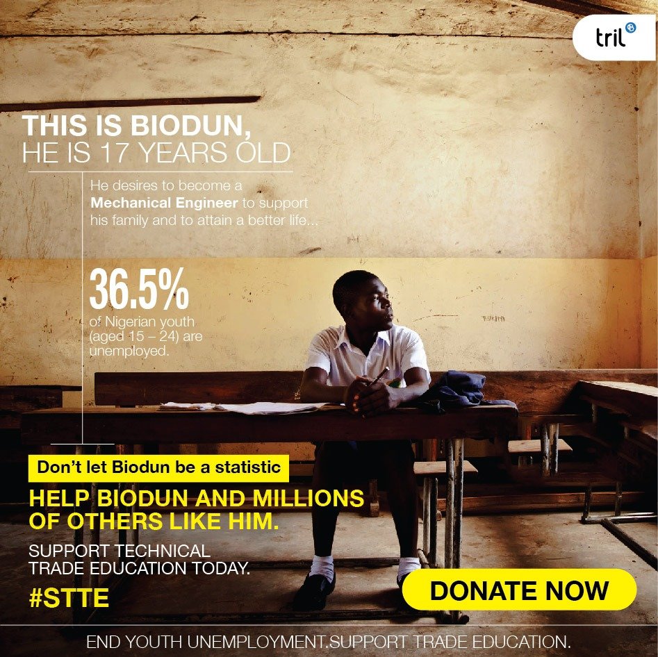 End youth unemployment.Support trade education.
